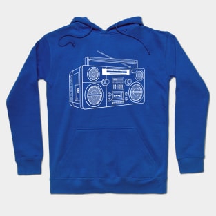 Boombox (White Lines) Analog / Music Hoodie